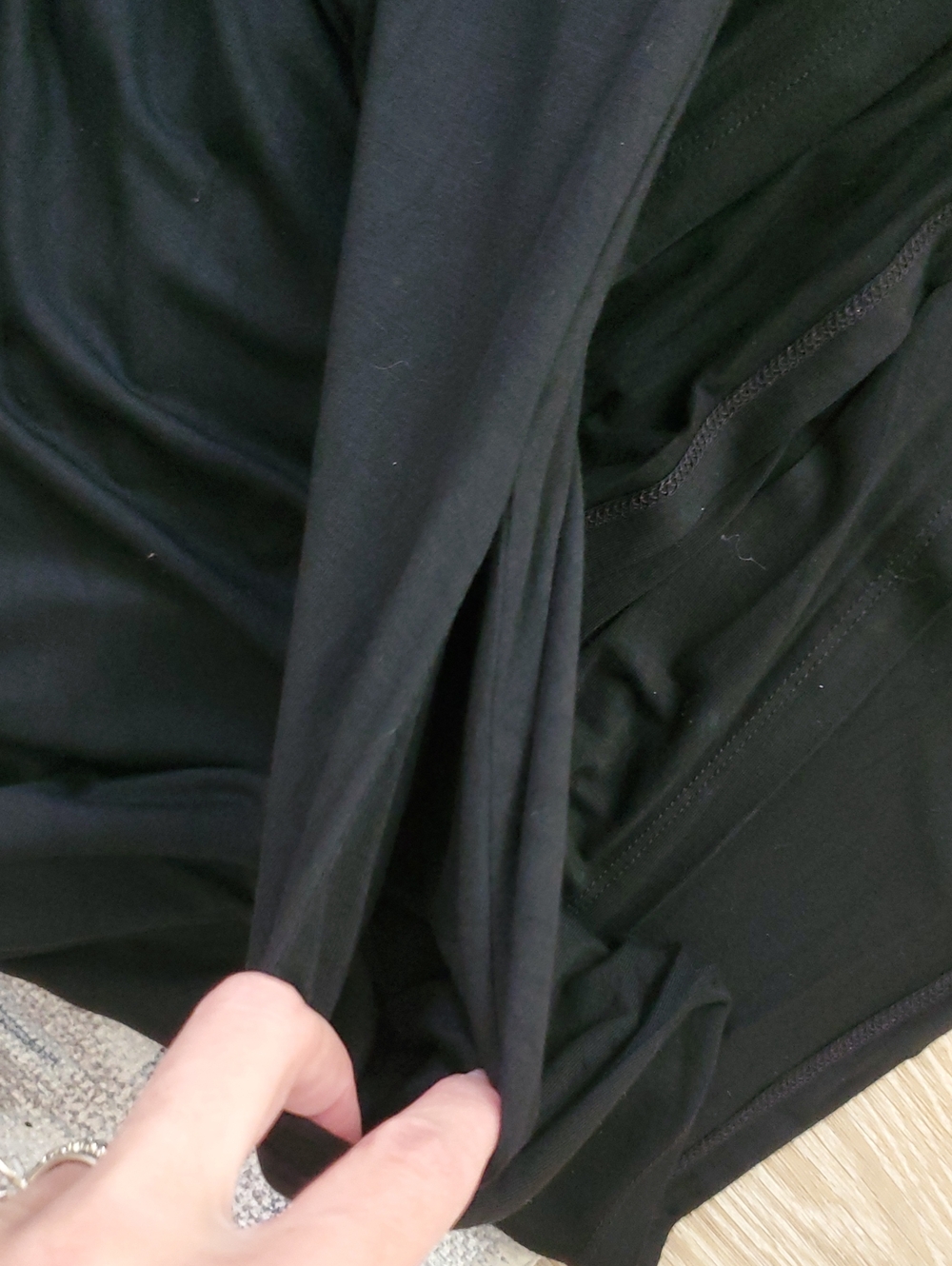Boutique Black Long Open V Back Pocket Dress Cover-up SzS - Picture 11 of 11